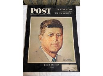 Saturday Evening Post Magazine JFK Cover By Norman Rockwell December 14, 1963