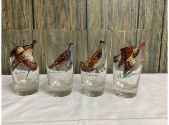 Four Collectible Bird Glasses
