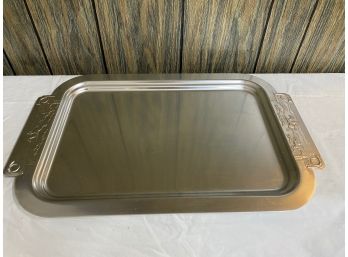 Art Deco Aluminum Kensington Tray With Hunting Scene On Handles