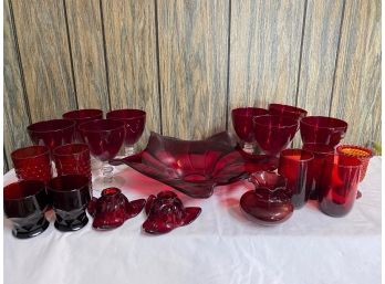Collection Of Cranberry Glass