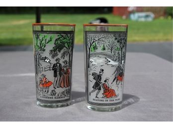 Vintage Currier & Ives Libbey Glasses (2)