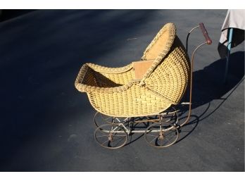 Vintage Wicker Doll Carriage
