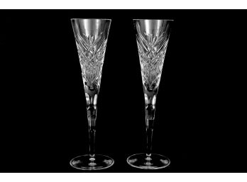 Set Of Two Waterford Huntley Celebration Toasting Champagne Flute Glasses