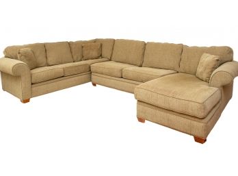 Super Comfortable Golden Sectional Sofa With Chaise Lounge