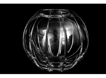 Heavy Weight Good Quality Round Ribbed Crystal Vase