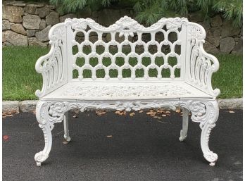 White Cast Iron Loveseat Bench (VERY HEAVY)**