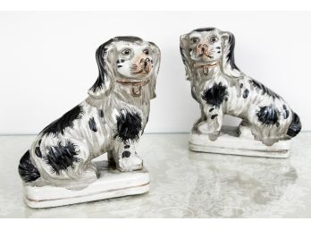 Pair Of Charming Staffordshire Style Dog Figurines