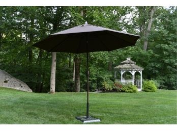 Obravia Treasure Gardens Crank Lift Sun Umbrella With Wrought Iron Base