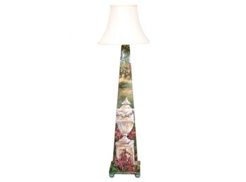 Signed Hand Painted Floor Lamp