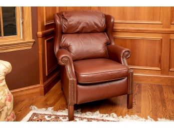 Bradington Young Leather Pushback Recliner Wing Chair