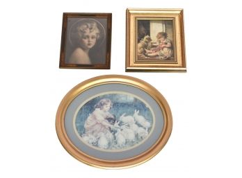 Three Vintage Child Portrait Prints