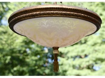 Hanging Ceiling Light Fixture With Etched Shade