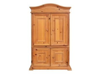 Knotty Pine Wood Armoire / Coffee Bar**