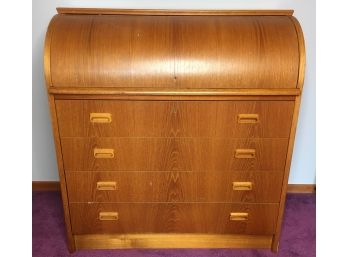 Small Rolltop Desk, Teak Veneer