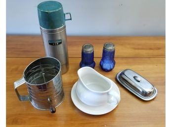 Vintage Thermos And Sifter (SF19)
