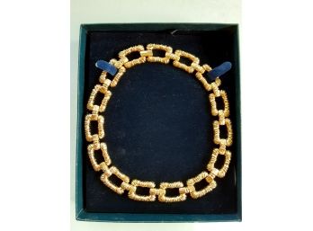 1980's Chic Chunky Gold Tone Choker Collar Necklace