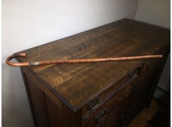 Fantastic 1939 WORLDS FAIR Bamboo Walking Stick / Cane - VERY HARD TO FIND