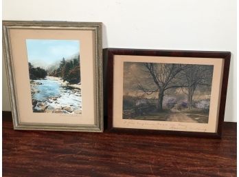Two Lovely Antique WALLACE NUTTING Prints  One Of Them Is' A New England Road In May '