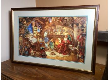 Amazing Limited Edition Christmas Print Signed By Scott Gustafson ' St Nicholas In His Study '  746/1250