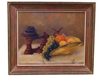 Antique Signed Oil On Canvas Still-Life Painting - Framed