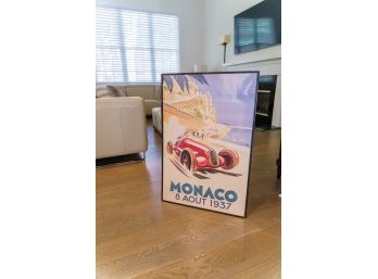 Vintage Framed Monaco 8 Aout 1937 Poster Print