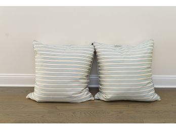 Pair Of Rodeo Matching Striped Accent Pillows