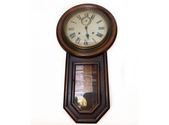 Vintage Victorian Style Schoolhouse Pendulum Wall Clock