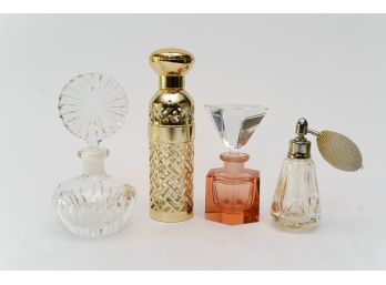 Collection Of 4 Perfume Bottles Of Different Designs