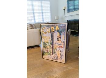 Vintage Framed Cuba Holiday Isle Of The Tropics Poster Print