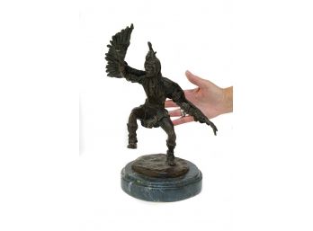 Cast Bronze Marshall Mitchell Native American Indian Sculpture