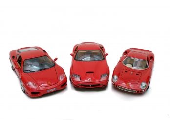 Collection Of 3 Ferrari Scaled Model Cars