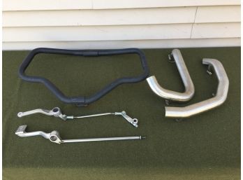 Harley Davidson Black Crash Bar, Muffler Covers  And Other Motorcycle Parts.