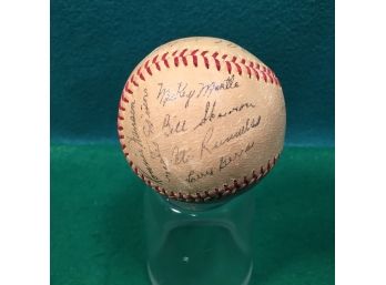 1960 Major League Baseball All-Star Game Facsimile Signed Baseball. Mickey Mantle, Roger Maris, Yogi Berra.