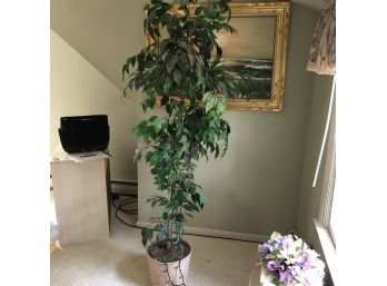 Tall Faux Tree In Basket