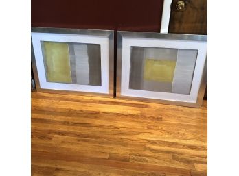Pair Of Framed Modern Wall Art Pieces