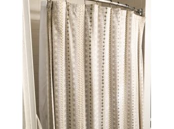 Fabric Shower Curtain In Vine Stripe Pattern