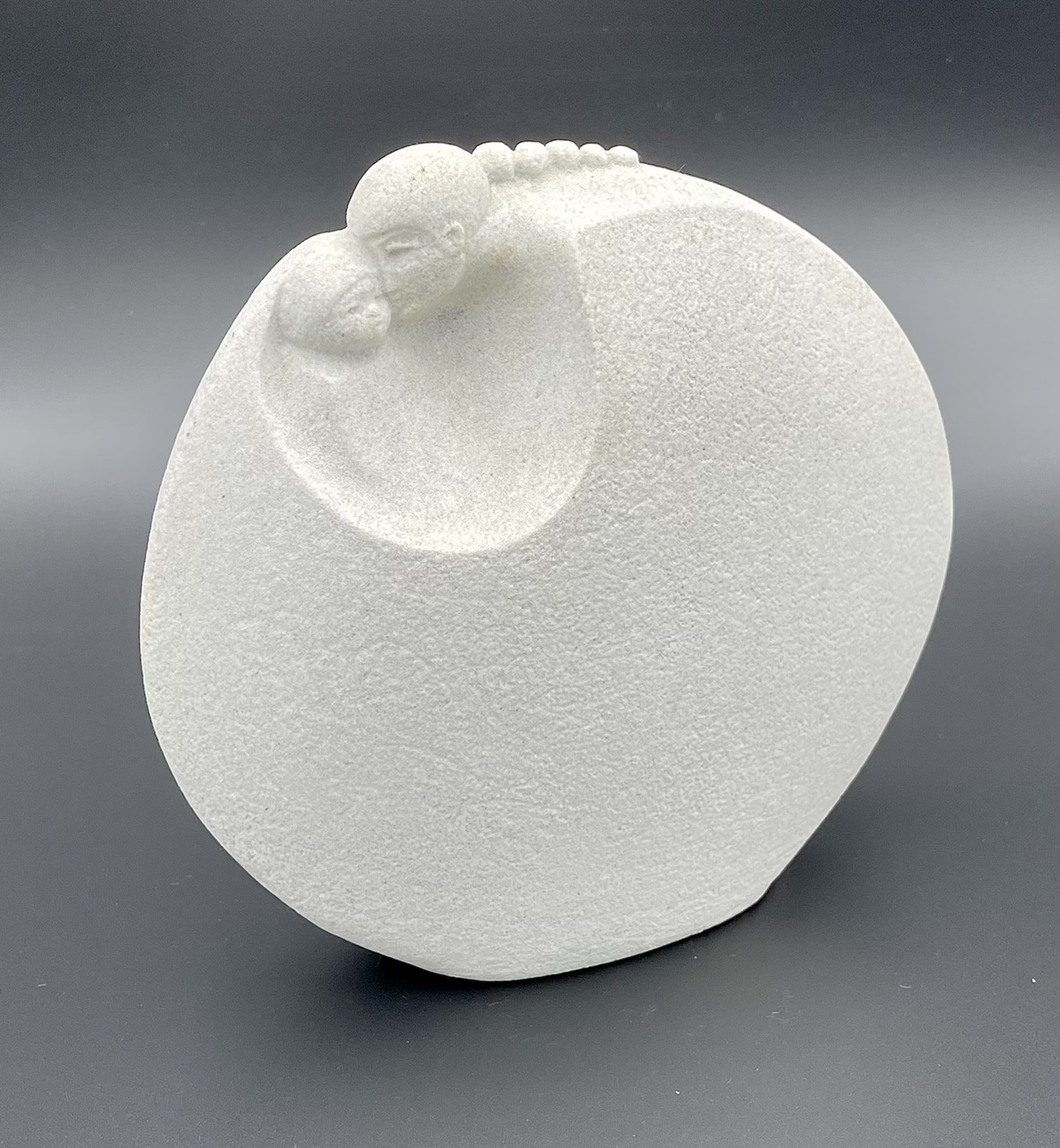 Vintage MarBell Stone Art Belgium Sculpture Of Mother And Child