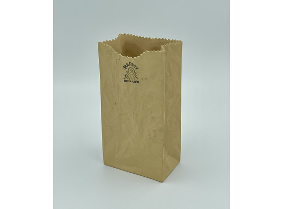Vintage Harvey Craft Ceramic Paper Bag Vase By Michael Harvey