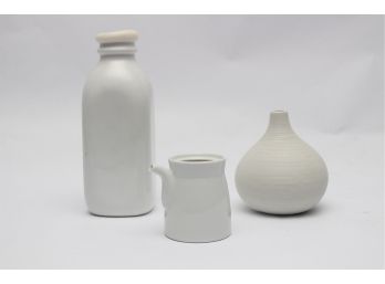 Lot Of Three Assorted Decorative Tabletop Items And Tray