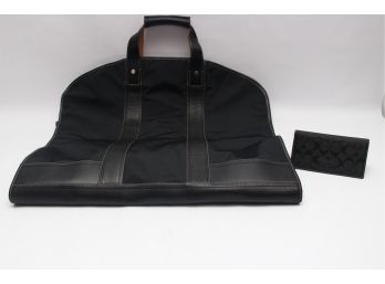 Pretty Coach Garment Bag With Coach Checkbook Cover