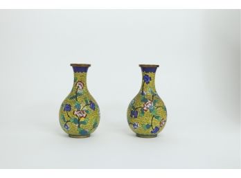 Pair Of Small Cloisonne Vases