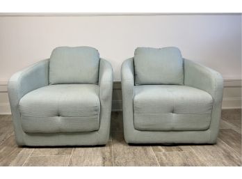 Aqua Swivel Bucket Chairs
