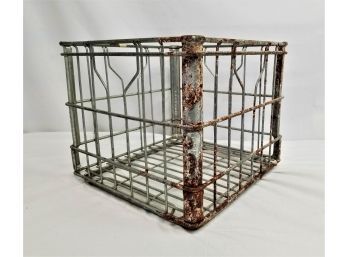 Vintage Metal Dairy Milk Crate