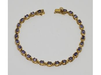 Incredible Tanzanite, Gold Over Sterling Bracelet