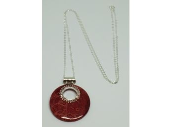 Sponge Coral Pendant Necklace Sterling