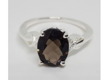 Smoky Brown Quartz Ring In Sterling Silver
