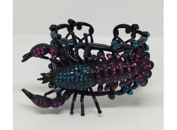 Awesome Lobster Broach & Bracelet With Austrian Crystals