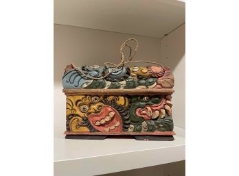 Bali Colorful Carved Wooden Box