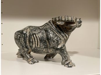 Black/white Jasper Carved African Buffalo