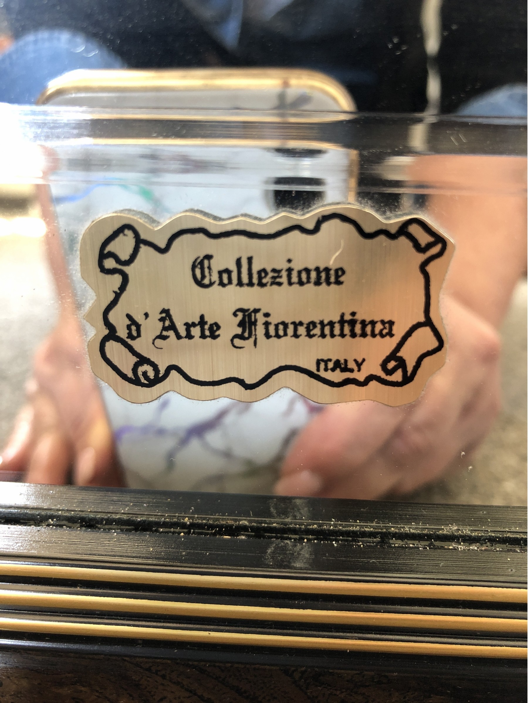 Italian Collezione D Arte Fiorentina Framed 3D Relief, Mirrored
